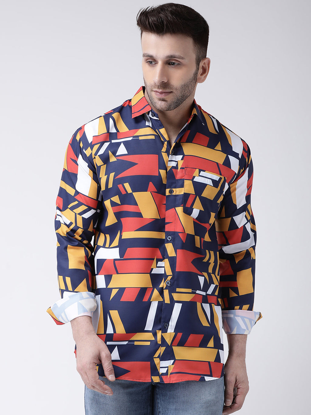 RIAG Multi color Men's Full Sleeves Printed Shirt | Grocsy