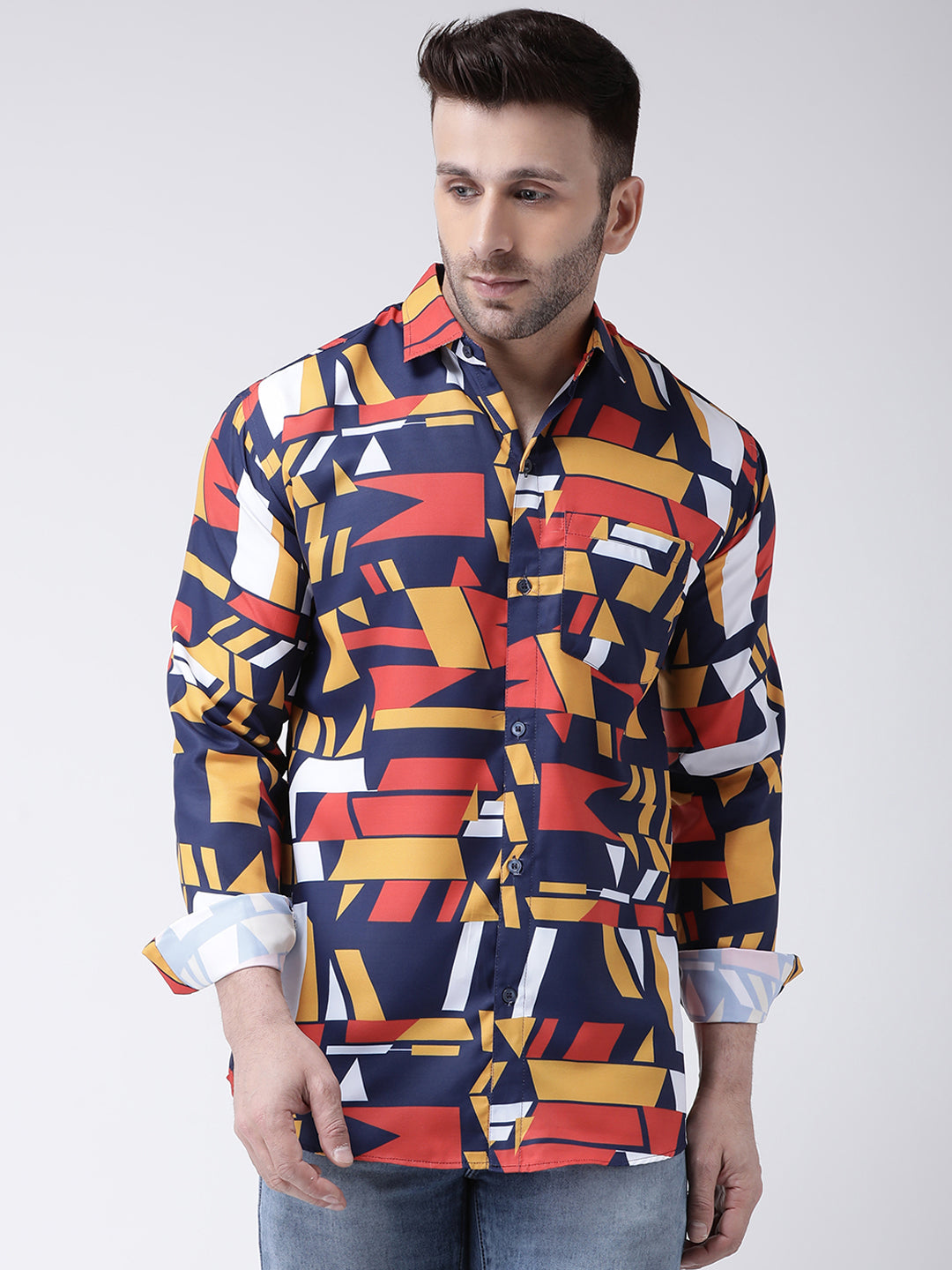 RIAG Multi color Men's Full Sleeves Printed Shirt | Grocsy