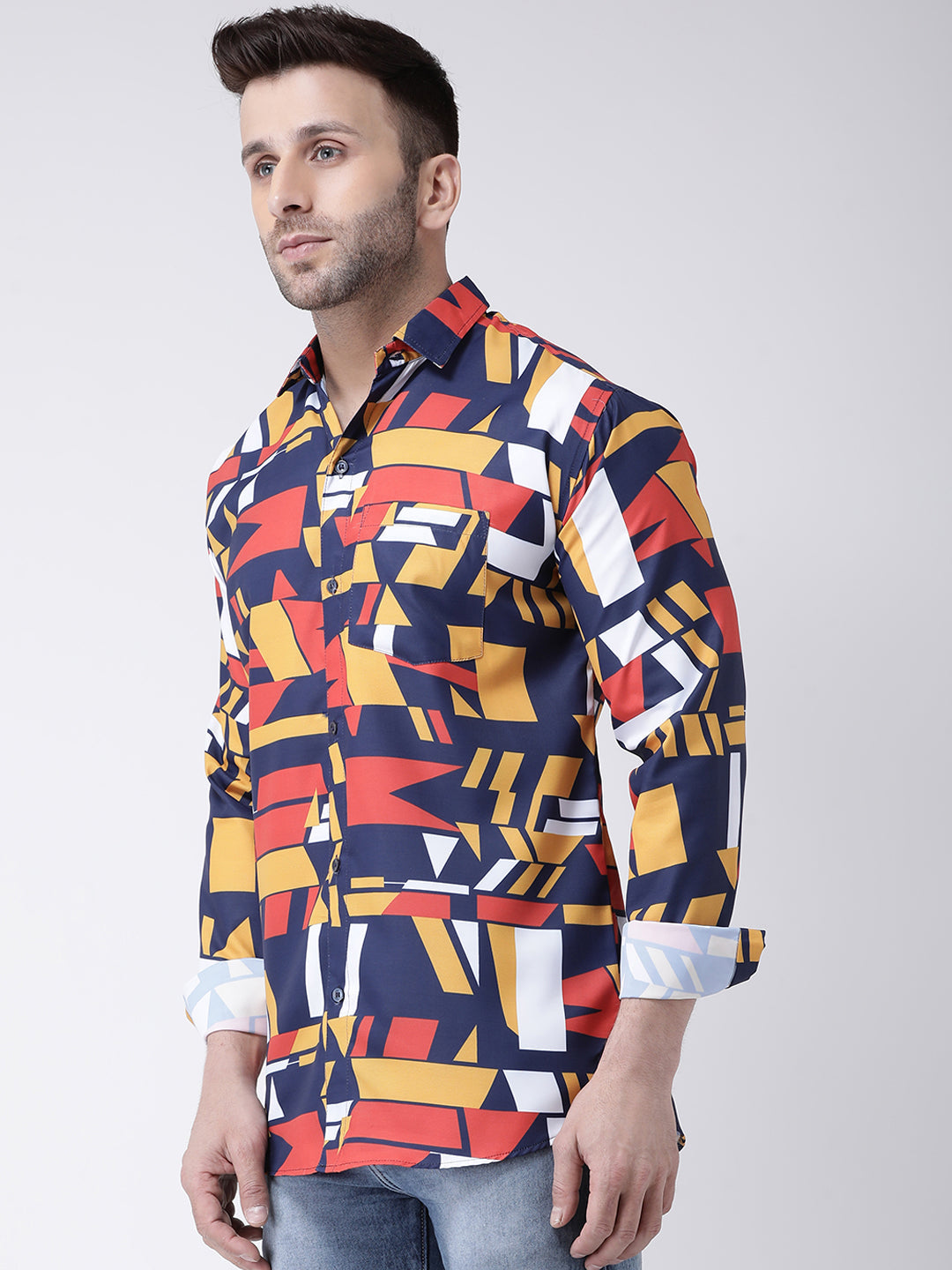 RIAG Multi color Men's Full Sleeves Printed Shirt | Grocsy