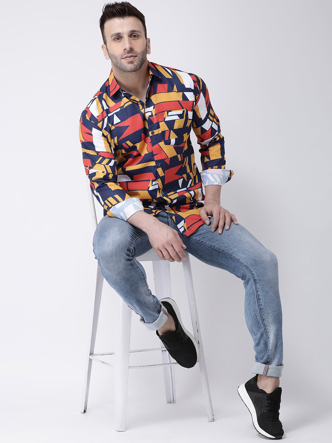RIAG Multi color Men's Full Sleeves Printed Shirt | Grocsy