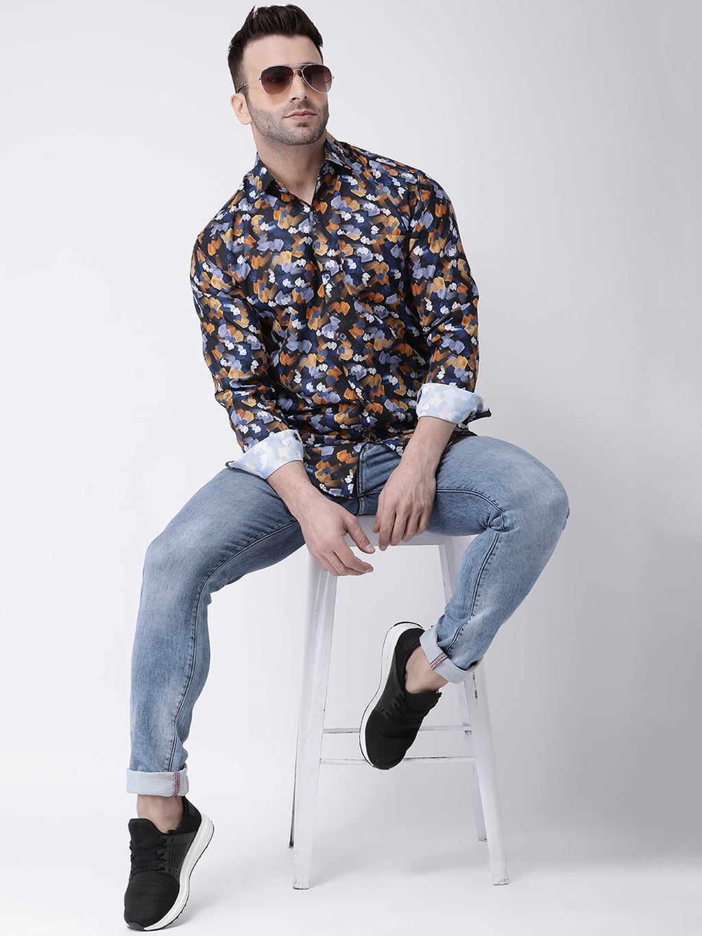 RIAG Multi color Men's Full Sleeves Printed Shirt | Grocsy