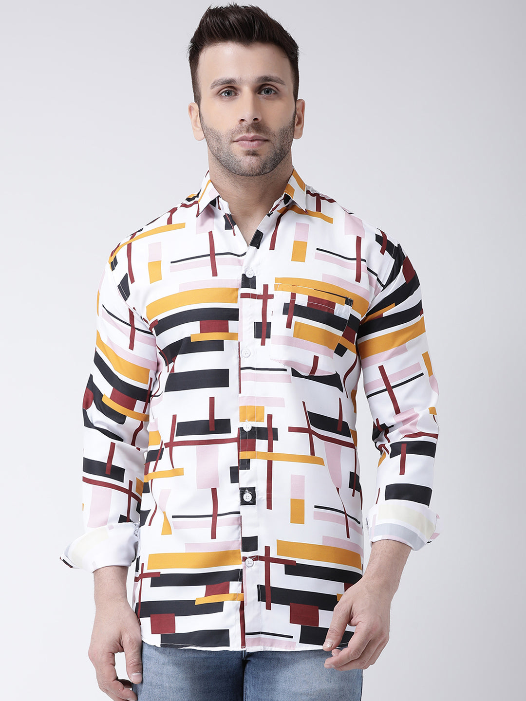 RIAG Multi color Men's Full Sleeves Printed Shirt | Grocsy