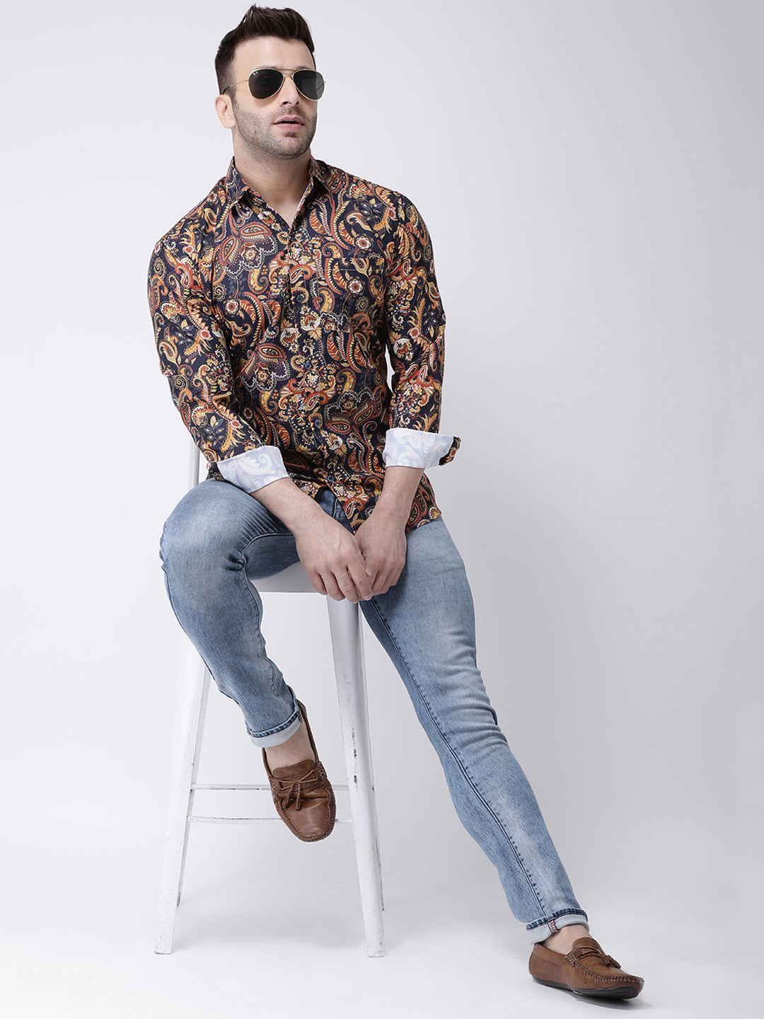 RIAG Multi color Men's Full Sleeves Printed Shirt | Grocsy
