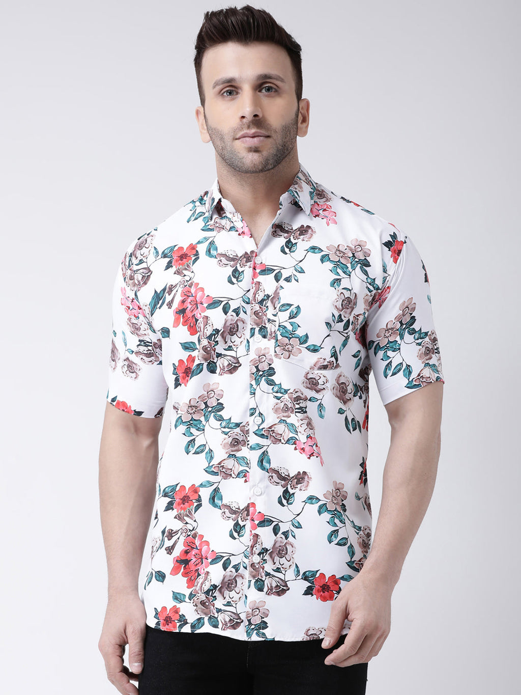 Indian Clothing RIAG Multi color Men's Half Sleeves Printed Shirt | Grocsy
