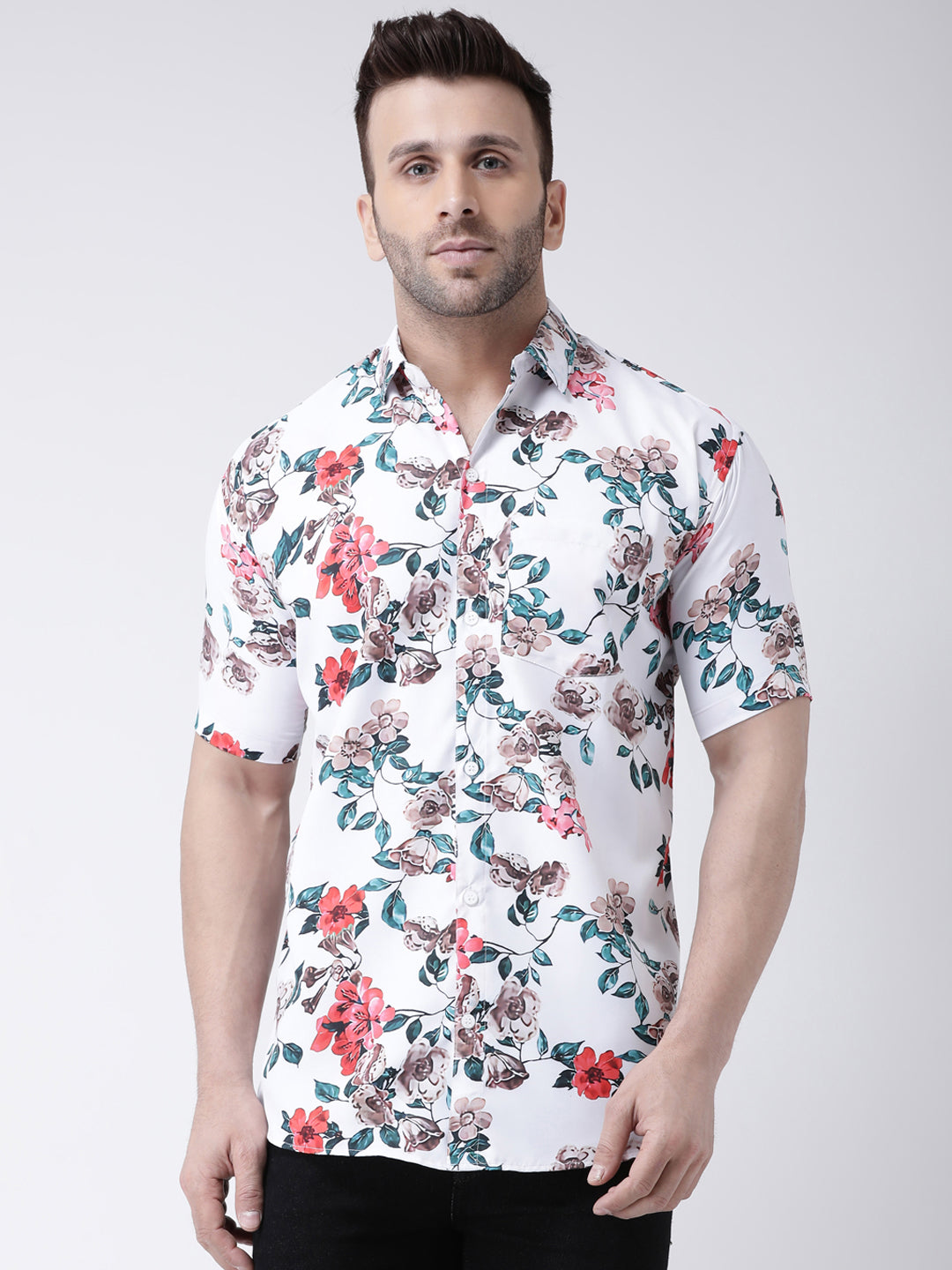 Indian Clothing RIAG Multi color Men's Half Sleeves Printed Shirt | Grocsy