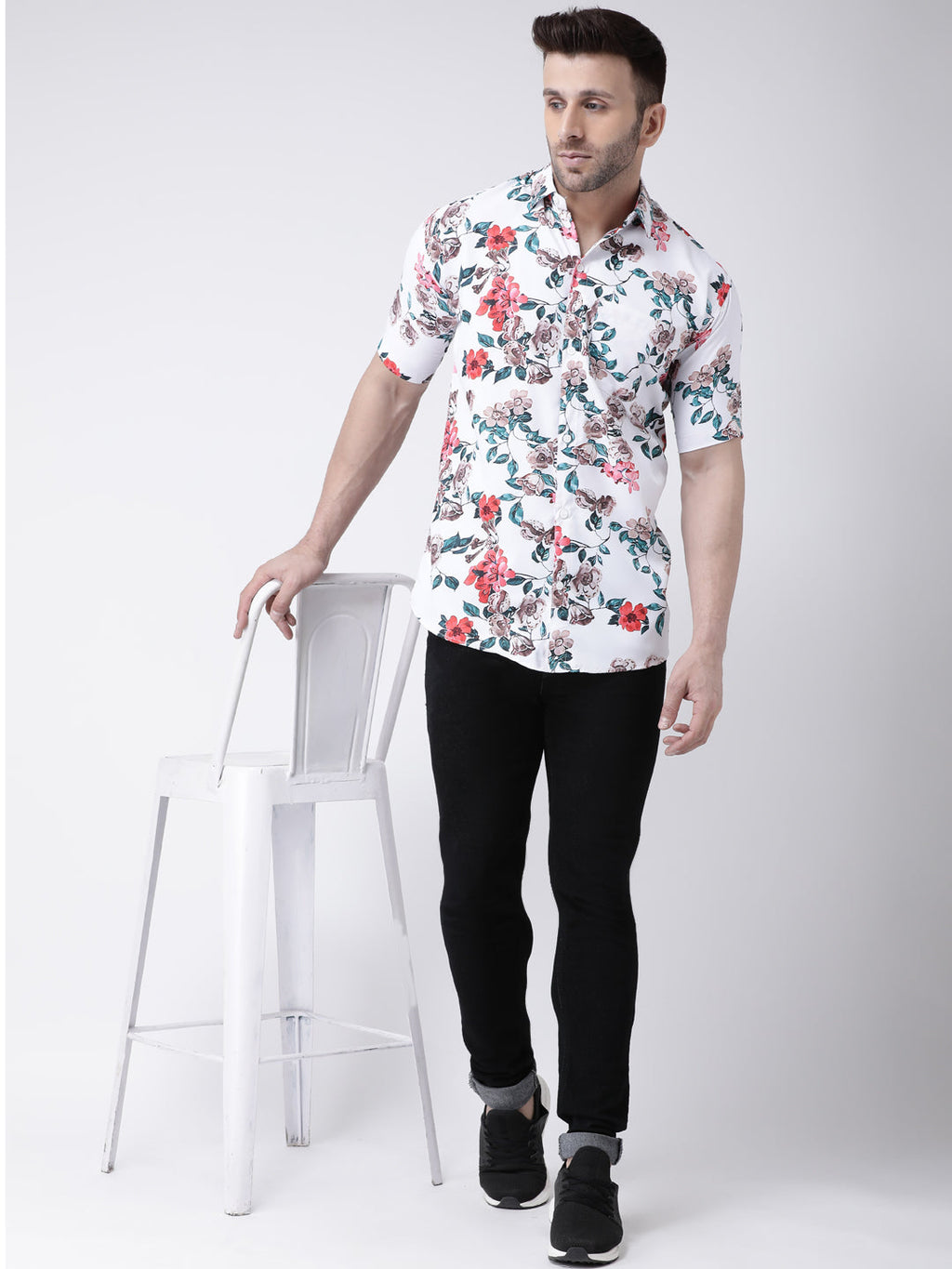 Indian Clothing RIAG Multi color Men's Half Sleeves Printed Shirt | Grocsy