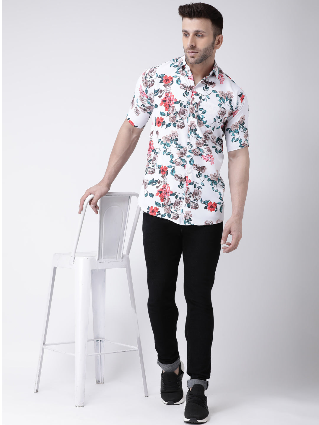 Indian Clothing RIAG Multi color Men's Half Sleeves Printed Shirt | Grocsy