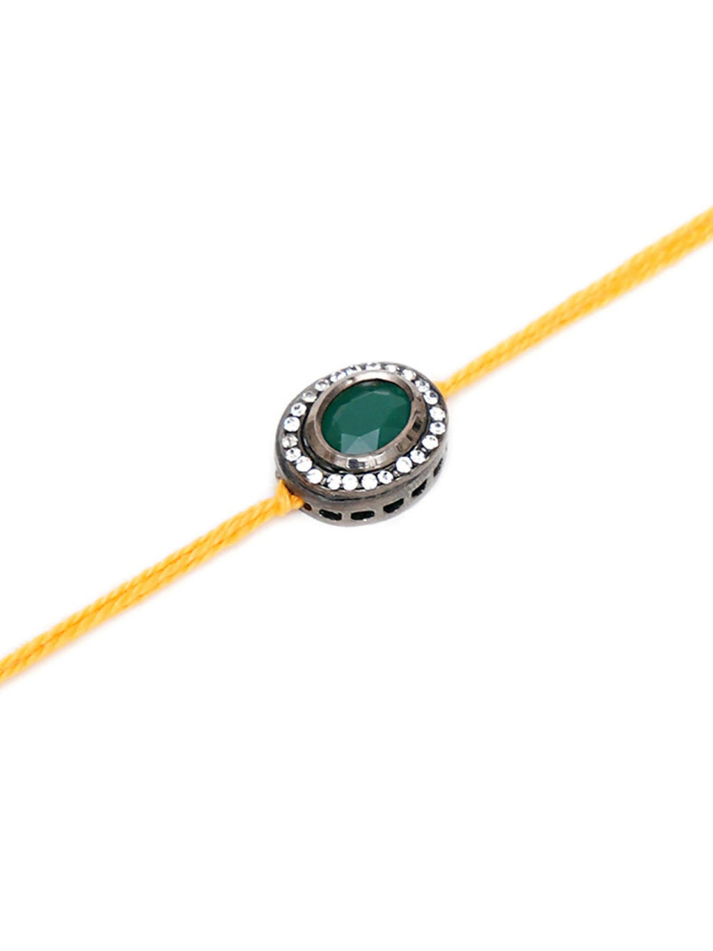 Designer kundan Rakhi - Ruby Raang | Grocsy