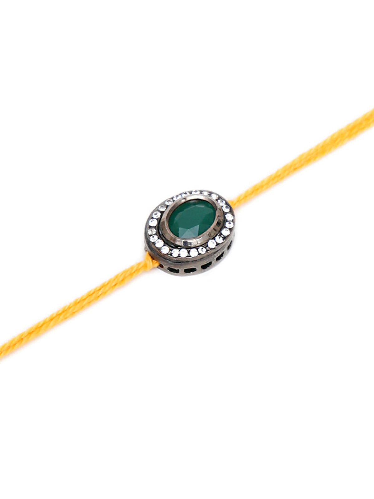 Designer kundan Rakhi - Ruby Raang | Grocsy