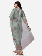 Embroidered Kurta With Pant & Dupatta Set, Multicolor - Hiral Fashion | Grocsy