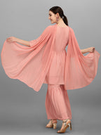 Georgette Embellished Kurta With Sharara & Dupatta Set, Multicolor - Hiral Fashion | Grocsy