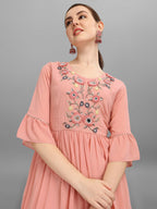 Georgette Embellished Kurta With Sharara & Dupatta Set, Multicolor - Hiral Fashion | Grocsy