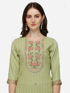 Embroidered Kurta With Pant & Dupatta Set, Multicolor - Hiral Fashion | Grocsy