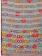 Hand Embroidered Kurta With Pant & Printed Dupatta Set, Multicolor - Hiral Fashion | Grocsy