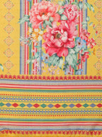 Embroidered Kurta With Pant & Printed Dupatta Set, Multicolor - Hiral Fashion | Grocsy