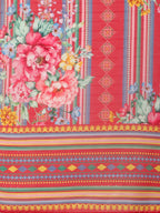 Embroidered Kurta With Pant & Printed Dupatta Set, Multicolor - Hiral Fashion | Grocsy