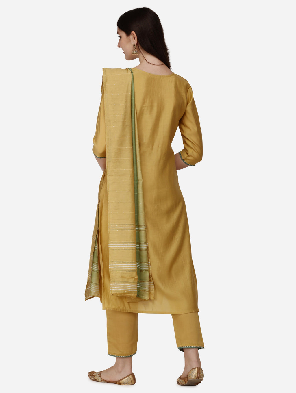 Embroidered Kurta With Pant & Dupatta Set, Multicolor - Hiral Fashion | Grocsy