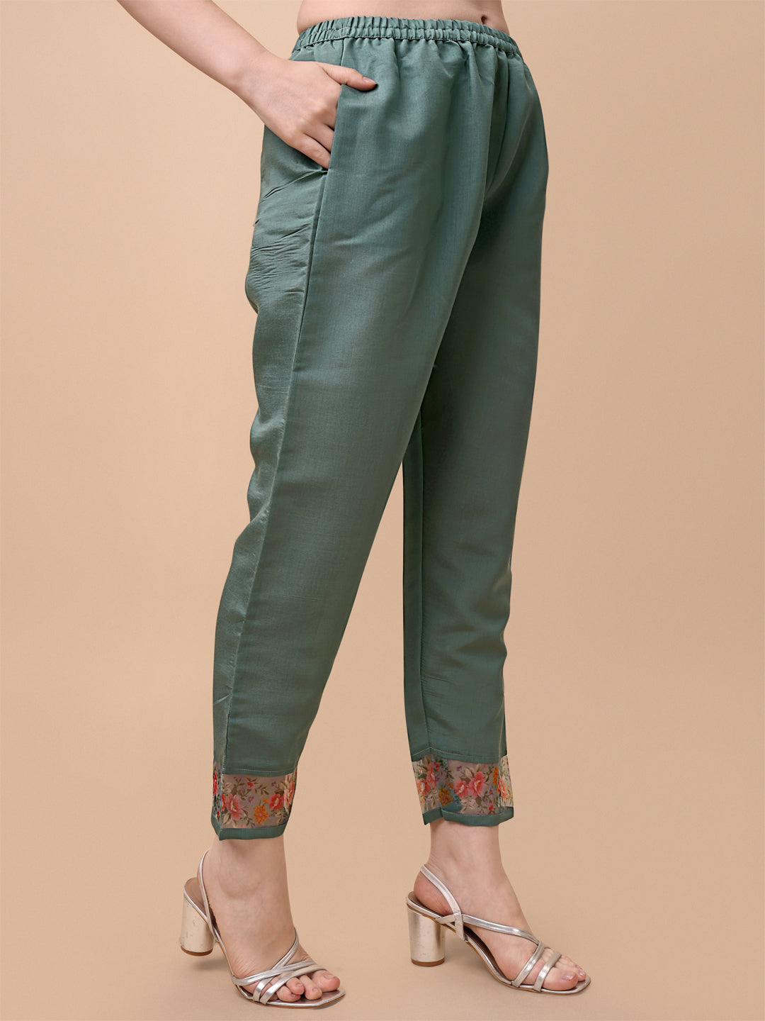 Embroidered Kurta With Pant And Printed Dupatta Set, Multicolor - Hiral Fashion | Grocsy