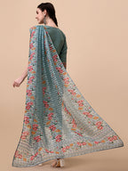 Embroidered Kurta With Pant And Printed Dupatta Set, Multicolor - Hiral Fashion | Grocsy