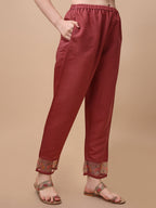 Embroidered Kurta With Pant & Printed Dupatta Set, Multicolor - Hiral Fashion | Grocsy