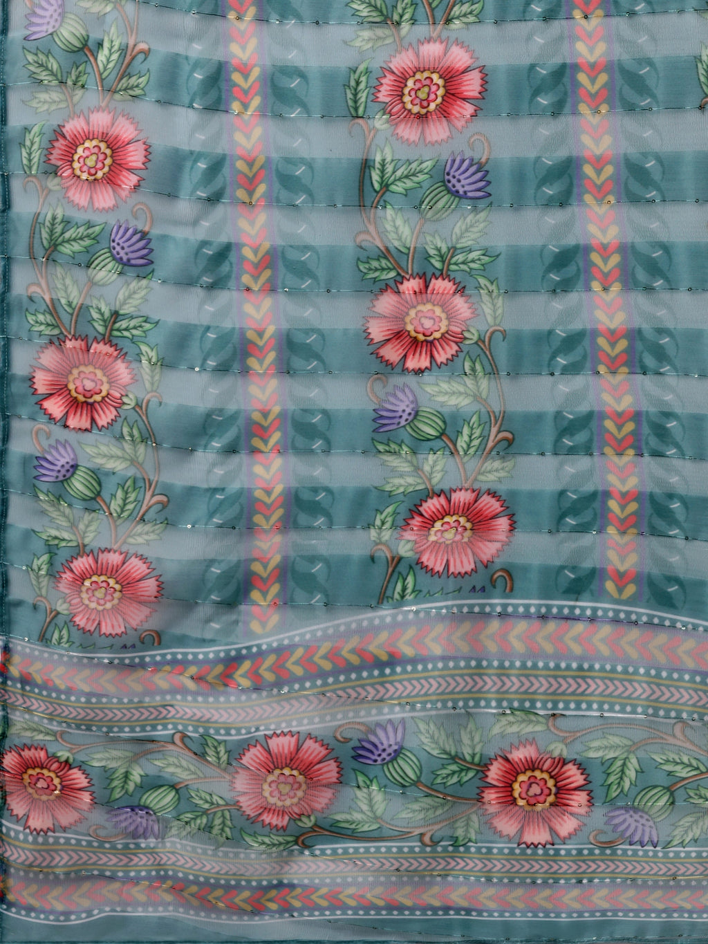 Hand Embroidered Kurta With Pant And Dupatta Set, Multicolor - Hiral Fashion | Grocsy