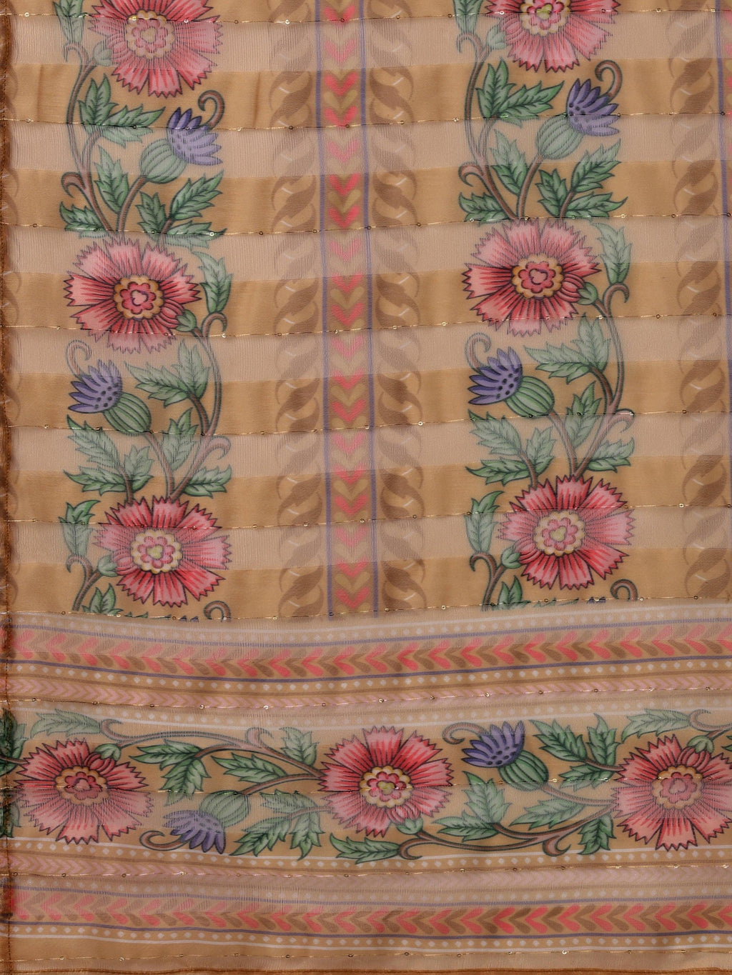 Hand Embroidered Kurta With Pant And Organza Printed Dupatta Set, Multicolor - Hiral Fashion | Grocsy