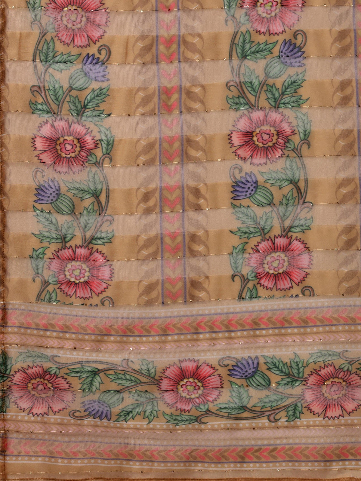 Hand Embroidered Kurta With Pant And Organza Printed Dupatta Set, Multicolor - Hiral Fashion | Grocsy