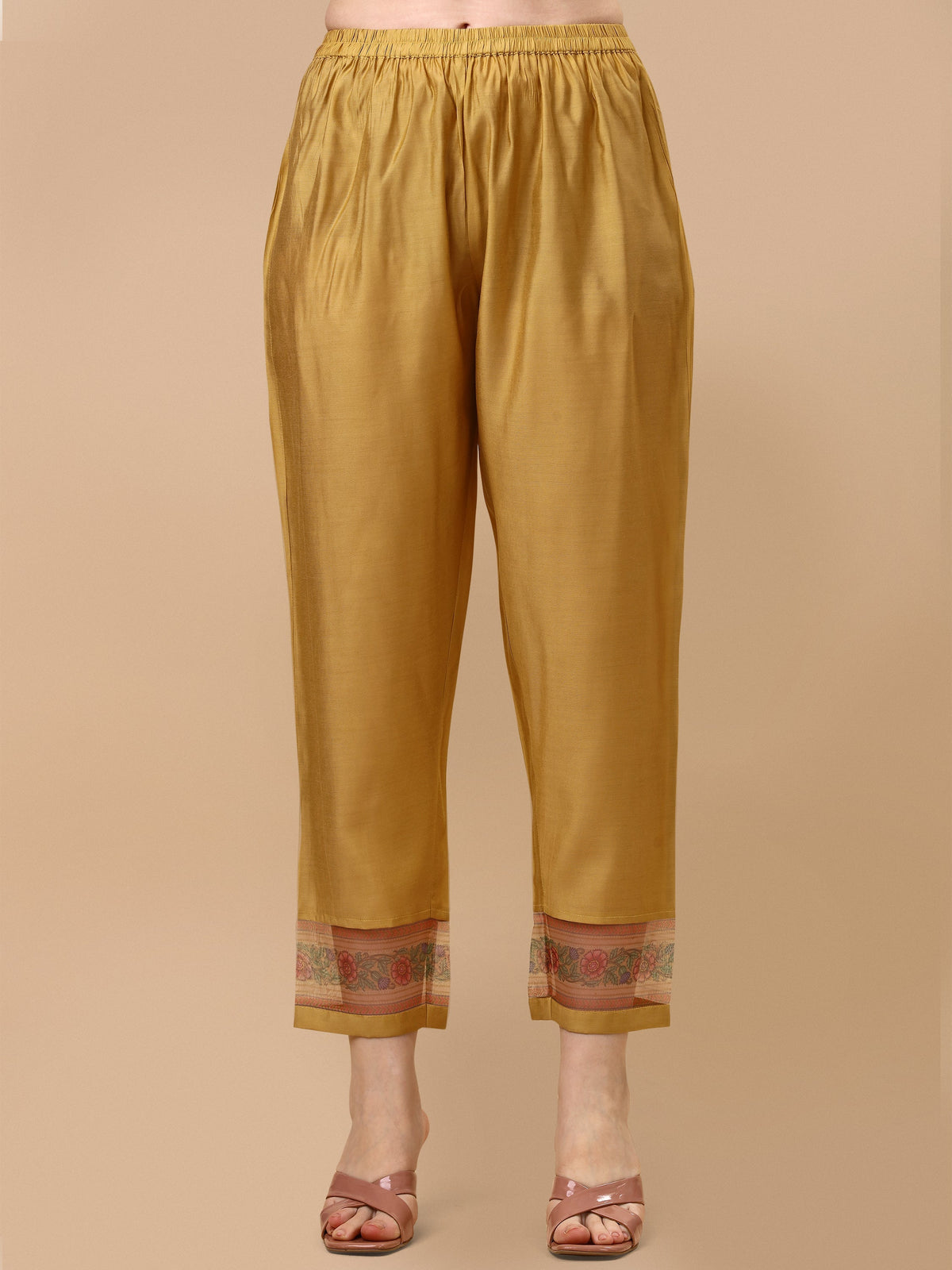 Hand Embroidered Kurta With Pant And Organza Printed Dupatta Set, Multicolor - Hiral Fashion | Grocsy