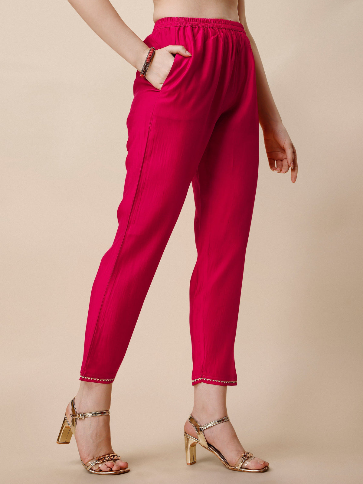 Embroidered Kurta With Pant & Dupatta Set, Multicolor - Hiral Fashion | Grocsy