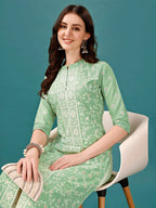 Lucknowi Embroidered Pure Cotton Mal Kurta With Designer Pant, Multicolor - Hiral Fashion | Grocsy