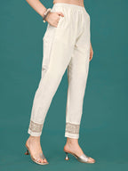 Lucknowi Embroidered Pure Cotton Mal Kurta With Designer Pant, Multicolor - Hiral Fashion | Grocsy
