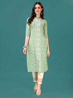 Lucknowi Embroidered Pure Cotton Mal Kurta With Designer Pant, Multicolor - Hiral Fashion | Grocsy