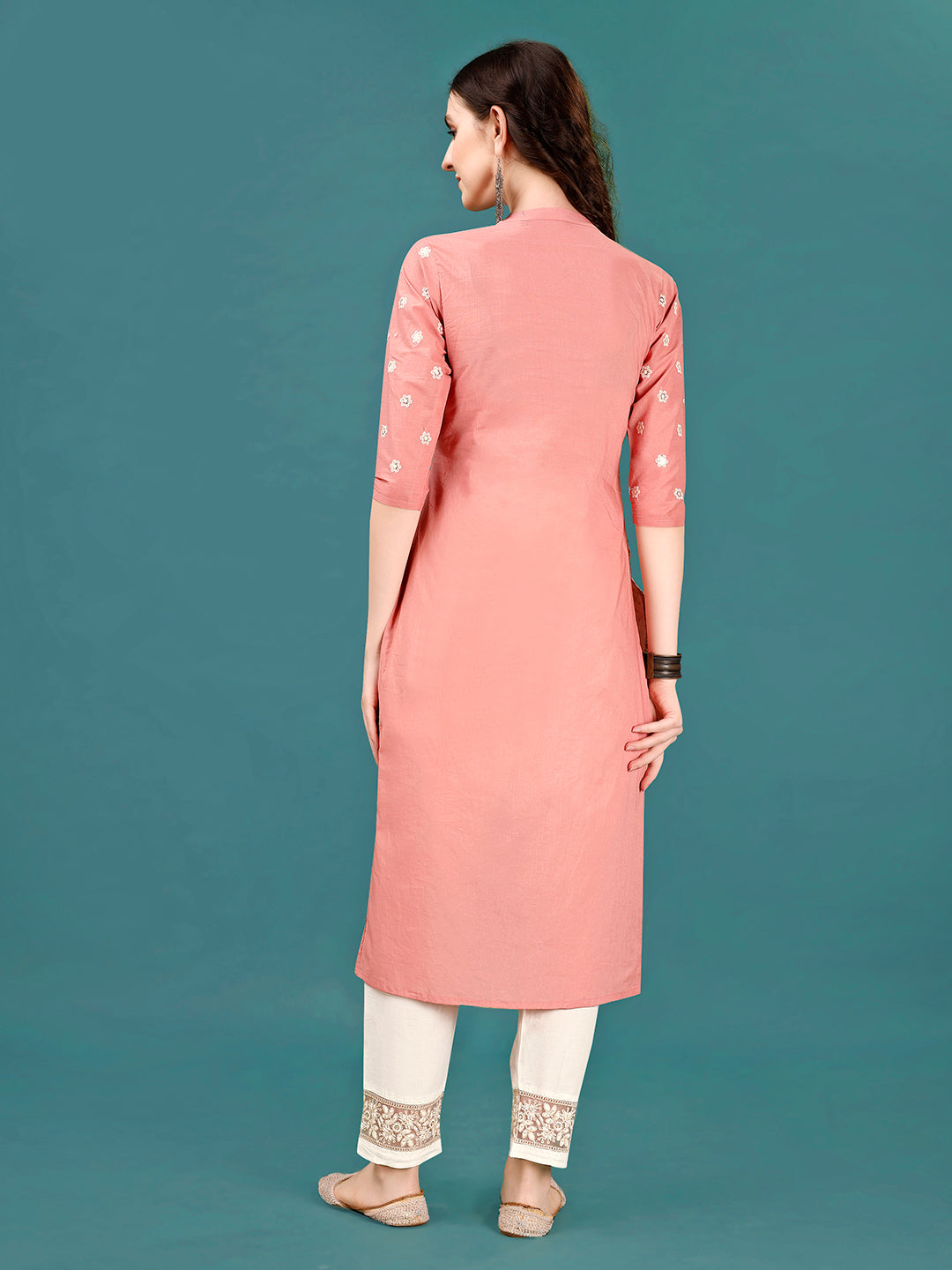 Lucknowi Embroidered Pure Cotton Mal Kurta With Designer Pant, Multicolor - Hiral Fashion | Grocsy