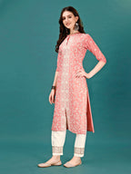 Lucknowi Embroidered Pure Cotton Mal Kurta With Designer Pant, Multicolor - Hiral Fashion | Grocsy