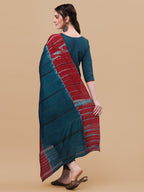 Printed Kurta With Pant And Dupatta Set, Multicolor - Hiral Fashion | Grocsy