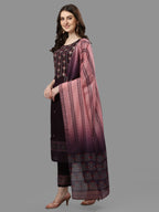 Thread Embroidered Kurta With Pant And Dupatta Set, Multicolor - Hiral Fashion | Grocsy
