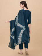 Embroidered Kurta With Pant And Dupatta Set, Multicolor - Hiral Fashion | Grocsy