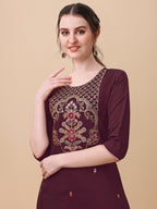 Embroidered Kurta With Pant And Dupatta Set, Multicolor - Hiral Fashion | Grocsy