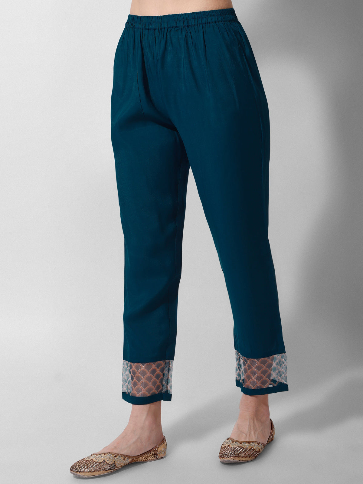 Hand Embroidered Kurta With Pant And Organza Dupatta Set Premium, Multicolor - Hiral Fashion | Grocsy