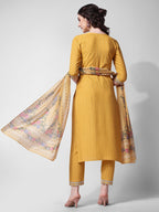 Embroidered Rayon Sequined Kurta With Pant & Dupatta Set Premium, Multicolor - Hiral Fashion | Grocsy