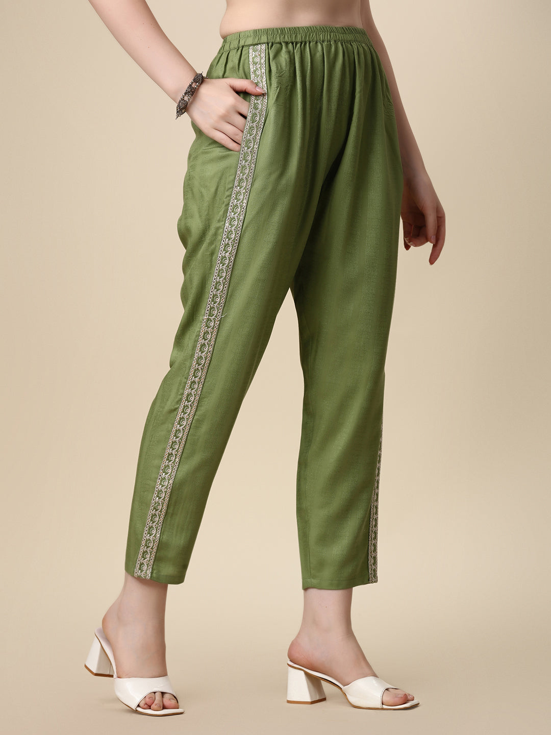 Embroidered Kurta With Pant And Dupatta Set, Multicolor - Hiral Fashion | Grocsy