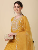 Embroidered Kurta With Pant And Dupatta Set Premium, Multicolor - Hiral Fashion | Grocsy