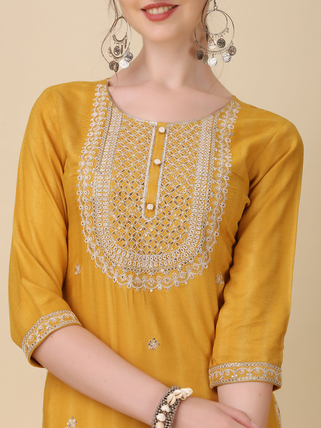 Embroidered Kurta With Pant And Dupatta Set Premium, Multicolor - Hiral Fashion | Grocsy