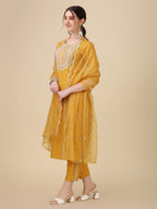 Embroidered Kurta With Pant And Dupatta Set Premium, Multicolor - Hiral Fashion | Grocsy