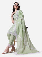 Lucknawi Embroidered Kurta With Pant & Dupatta Set, Multicolor - Hiral Fashion | Grocsy