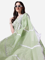 Lucknawi Embroidered Kurta With Pant & Dupatta Set, Multicolor - Hiral Fashion | Grocsy