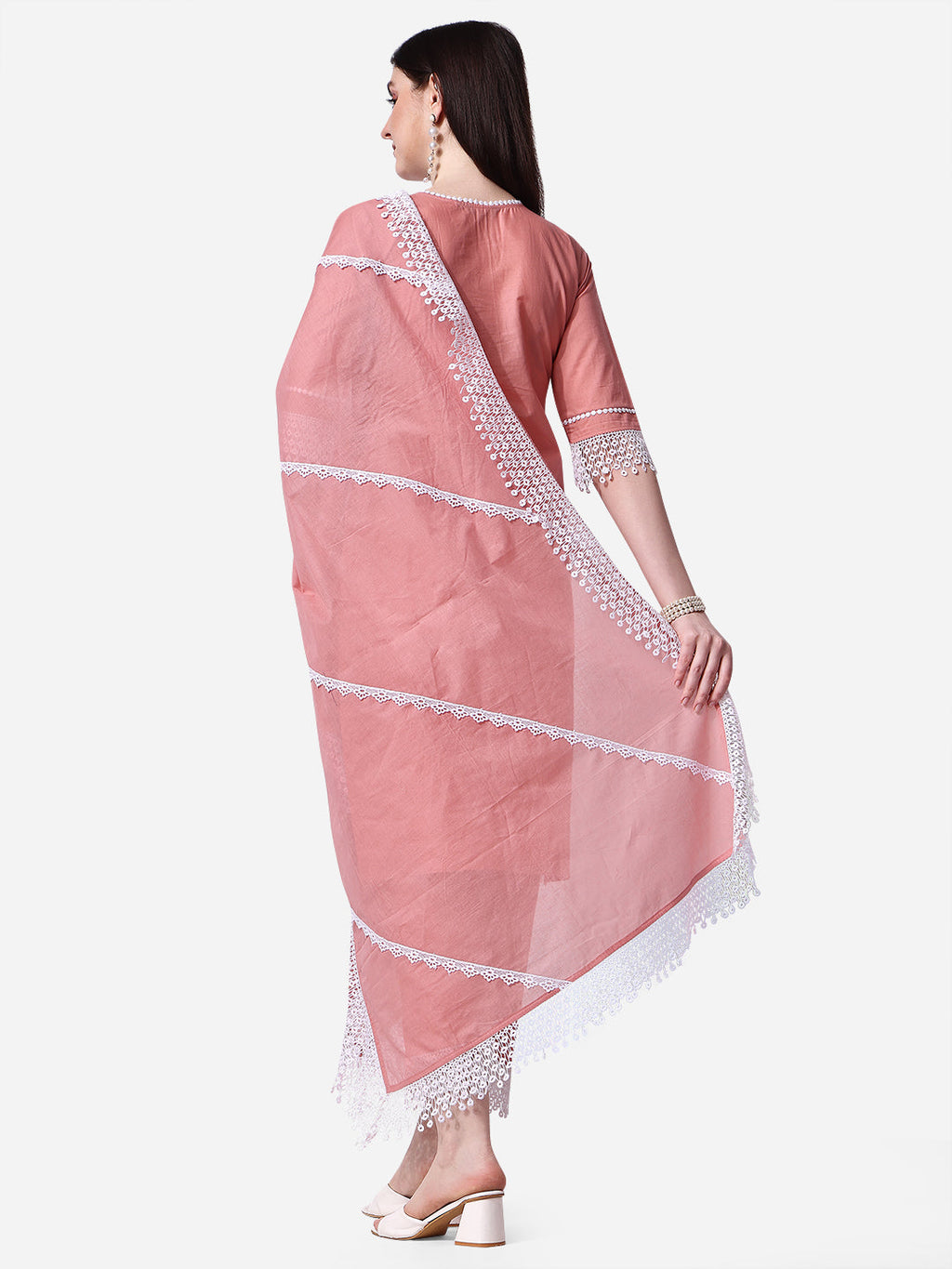 Lucknawi Embroidered Kurta With Pant & Dupatta Set, Multicolor - Hiral Fashion | Grocsy