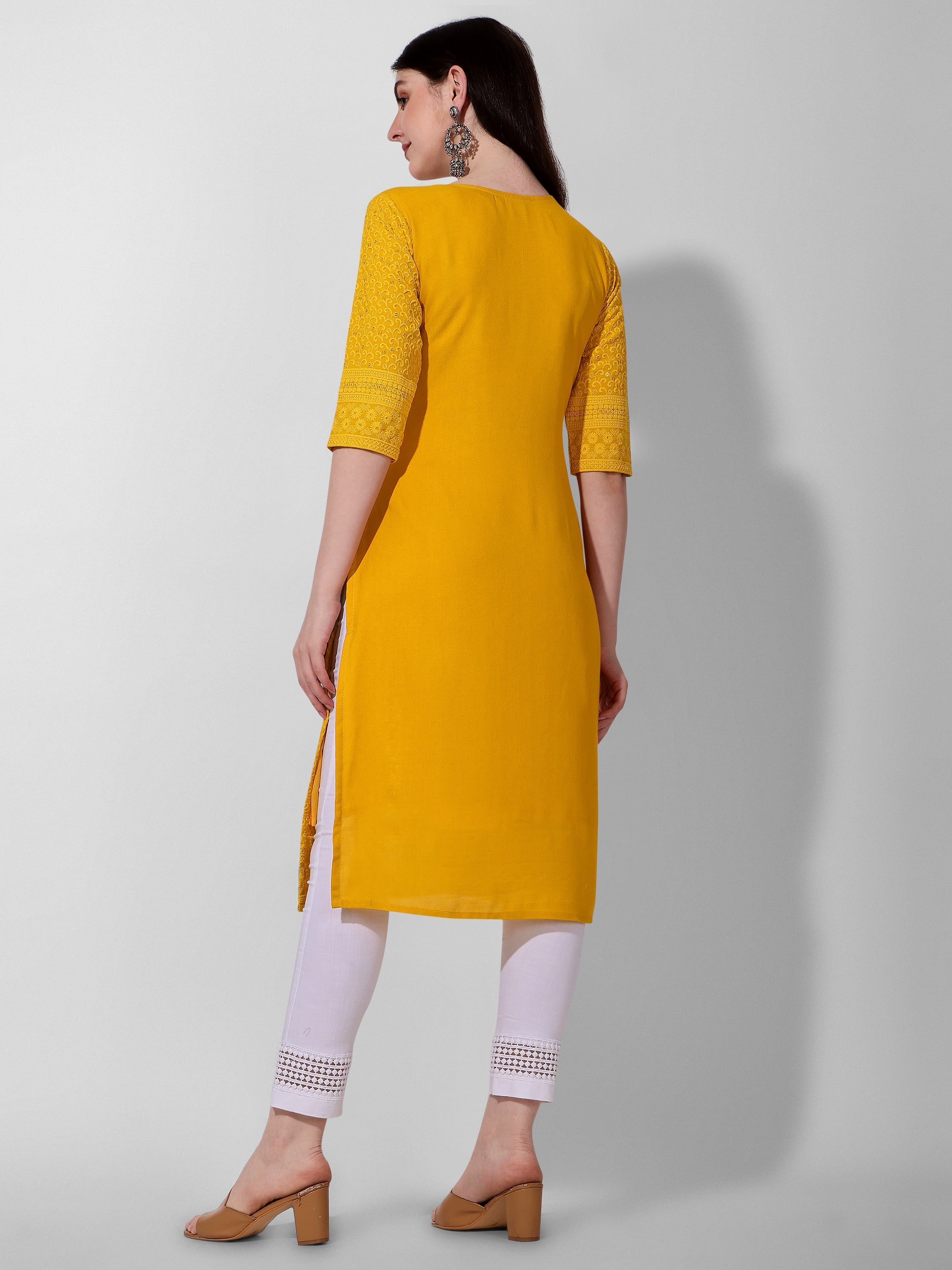Thread Embroidered Kurta, Multicolor - Hiral Fashion | Grocsy