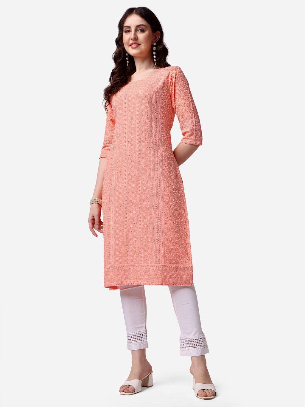 Thread Embroidered Kurta, Multicolor - Hiral Fashion | Grocsy