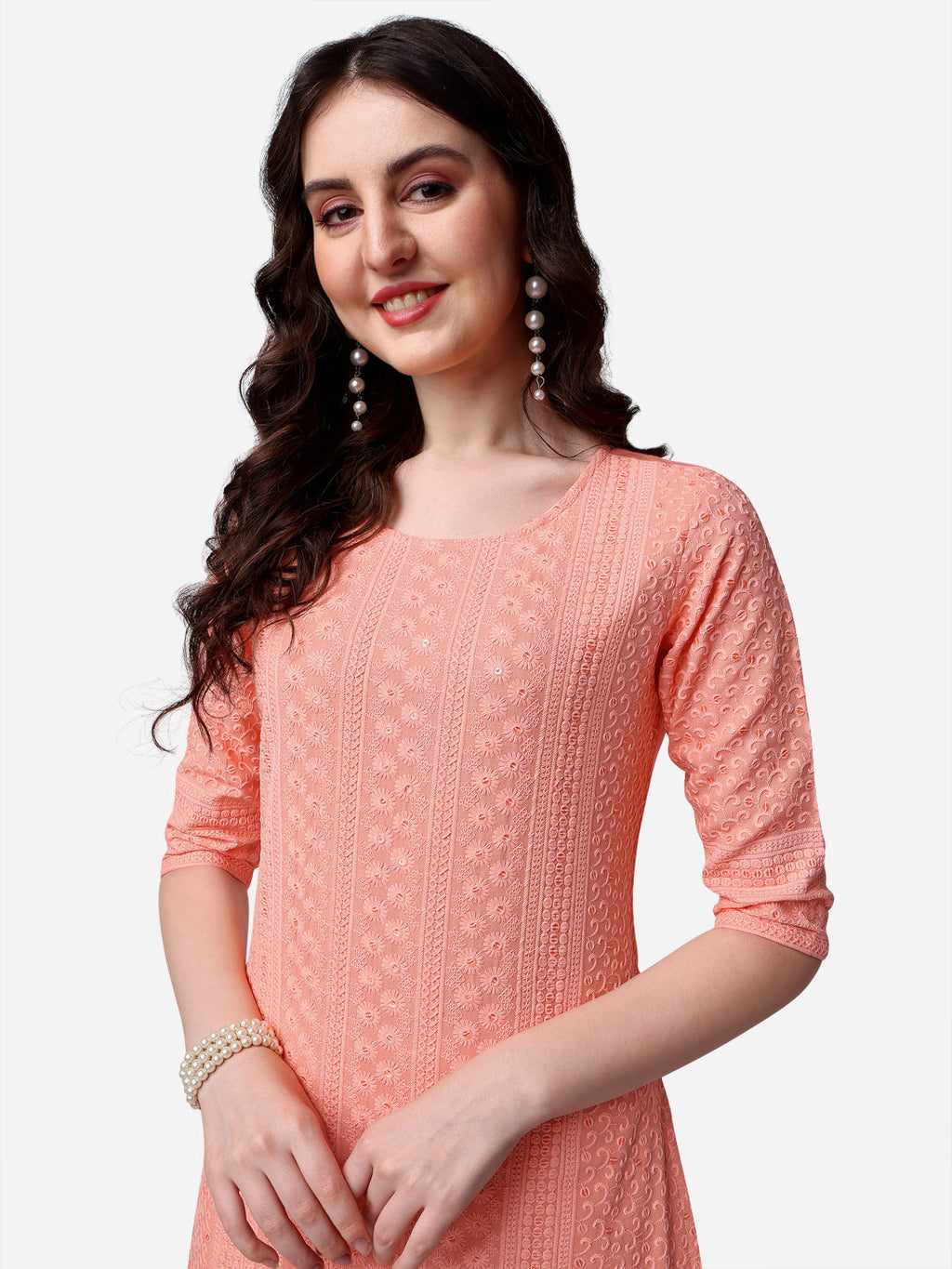 Thread Embroidered Kurta, Multicolor - Hiral Fashion | Grocsy